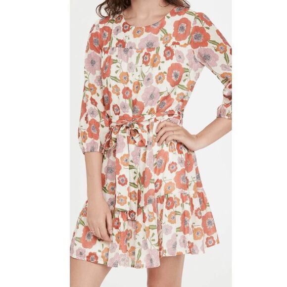 NEW! Birds of Paradis by Trovata Poppy Print Nia Dress Floral Print Size Small - Picture 2 of 14